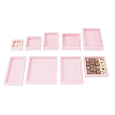 Boite à fenêtre rose pour chocolat