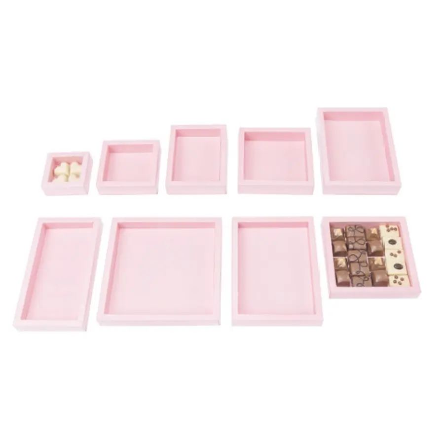 Boite à fenêtre rose pour chocolat