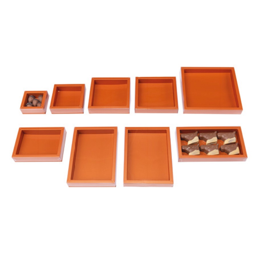 Boite à fenêtre orange pour chocolat