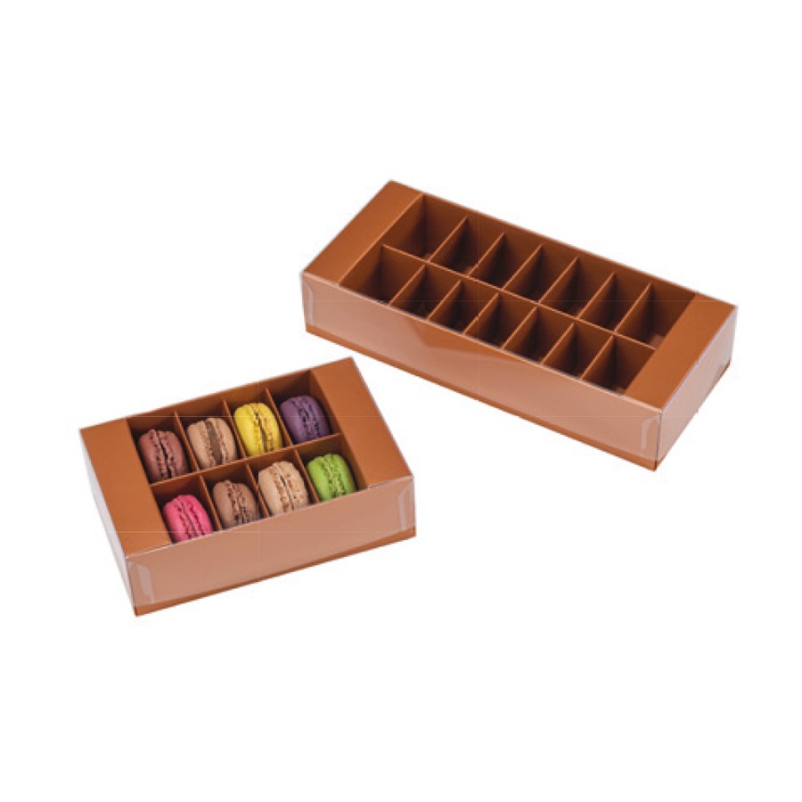 Boite pour macarons marron clair