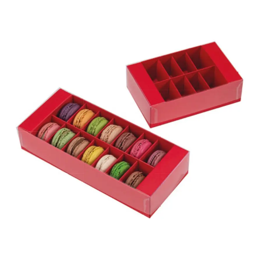 Boite pour macarons rouge