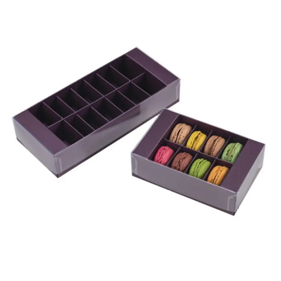 Boite pour macarons violette