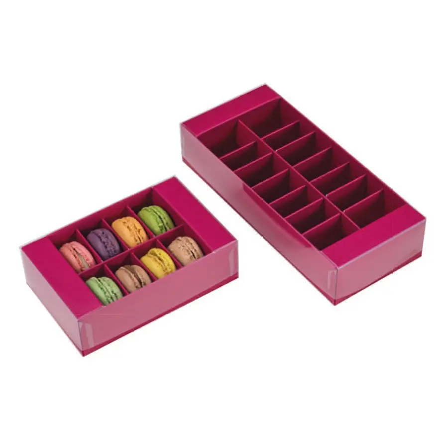 Boite pour macarons rose foncé