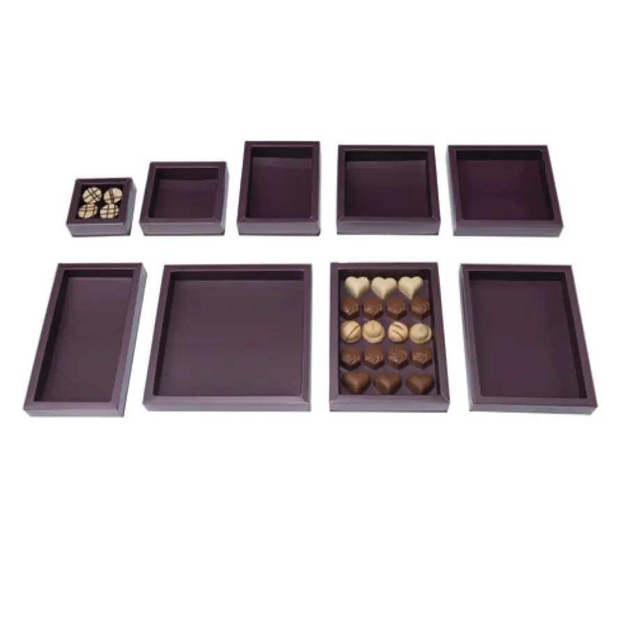 Boite à fenêtre violette pour chocolats