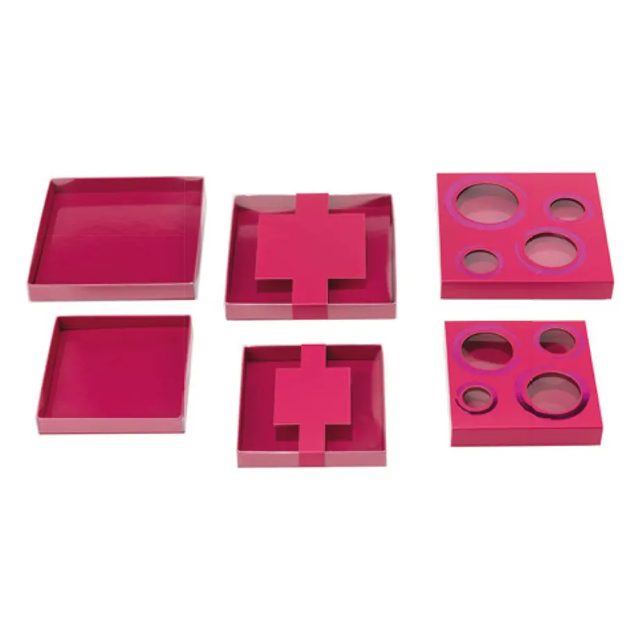 boites plates rose pour chocolat