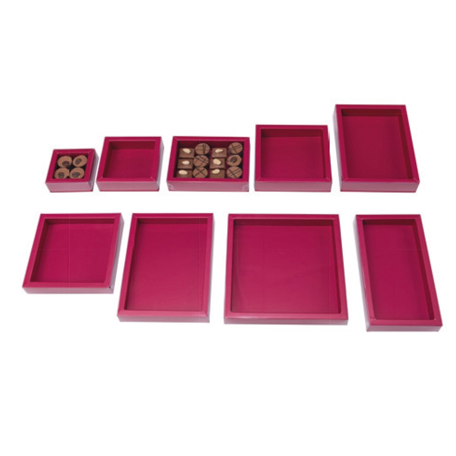 boite à fenêtre rose pour chocolat