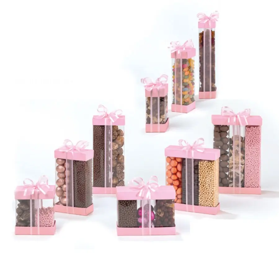 Boite colonne rose pour chocolat