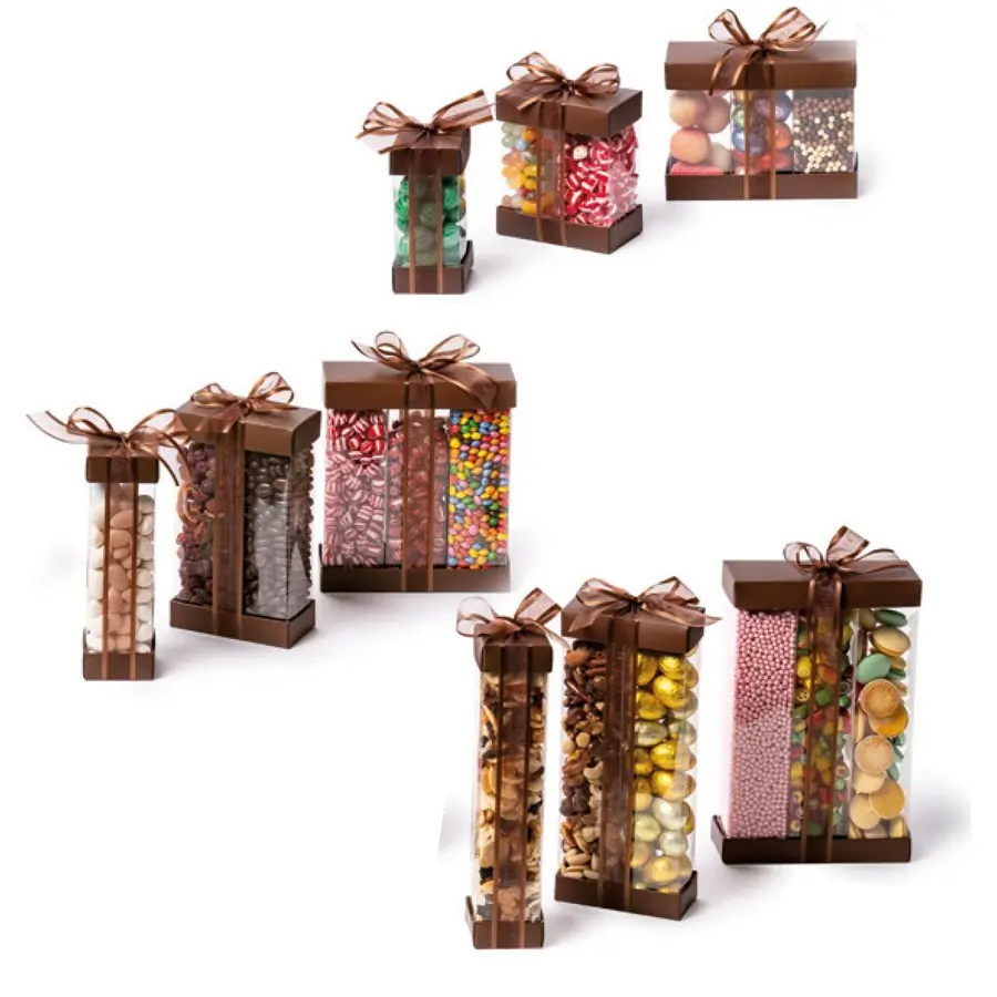 Boite colonne marron pour chocolat