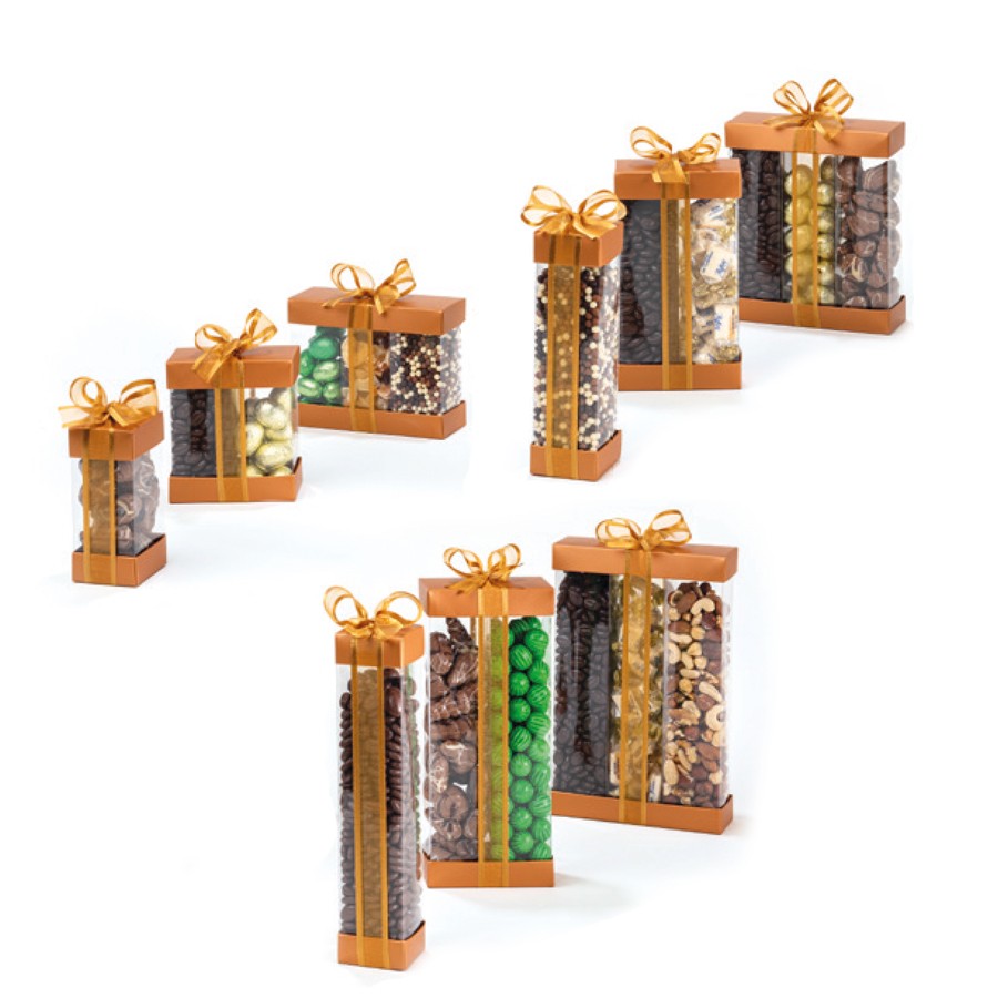 Boite colonne marron clair pour chocolat