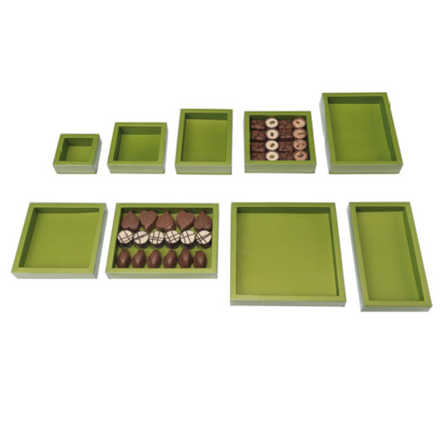 Boite à fenêtre vert kiwi pour chocolats