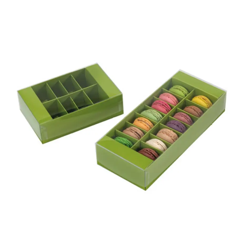 Boite pour macarons vert kiwi