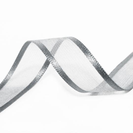 Ruban organza gris argent