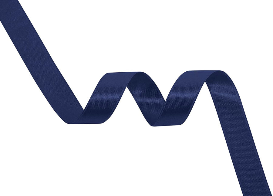 Ruban satin bleu marine