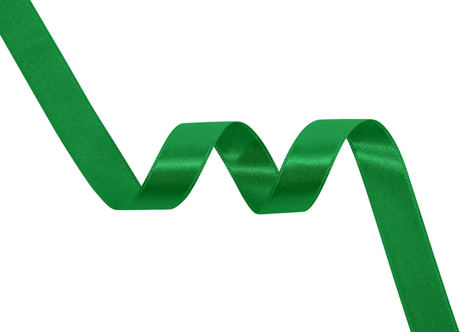 Ruban satin vert herbe