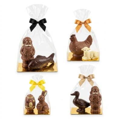 Grands sachets pour chocolats de Pâques ou de Noël, grande largeur,