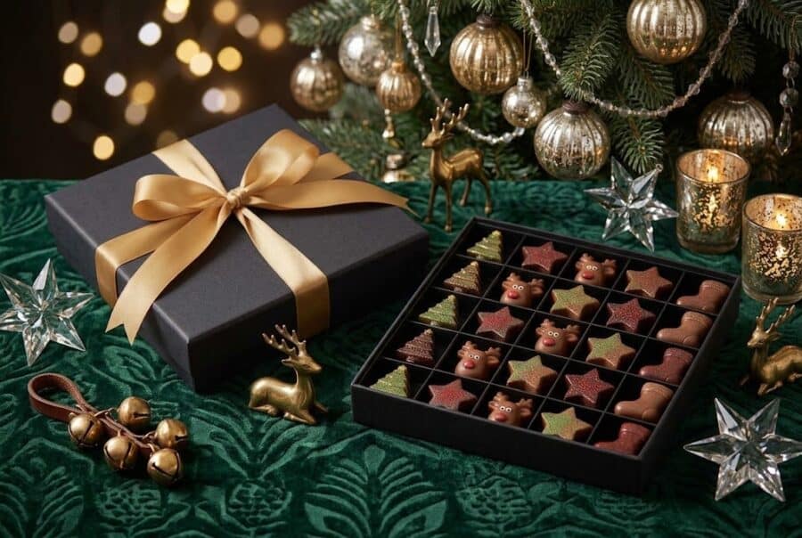 coffret pour chocolats de Noël